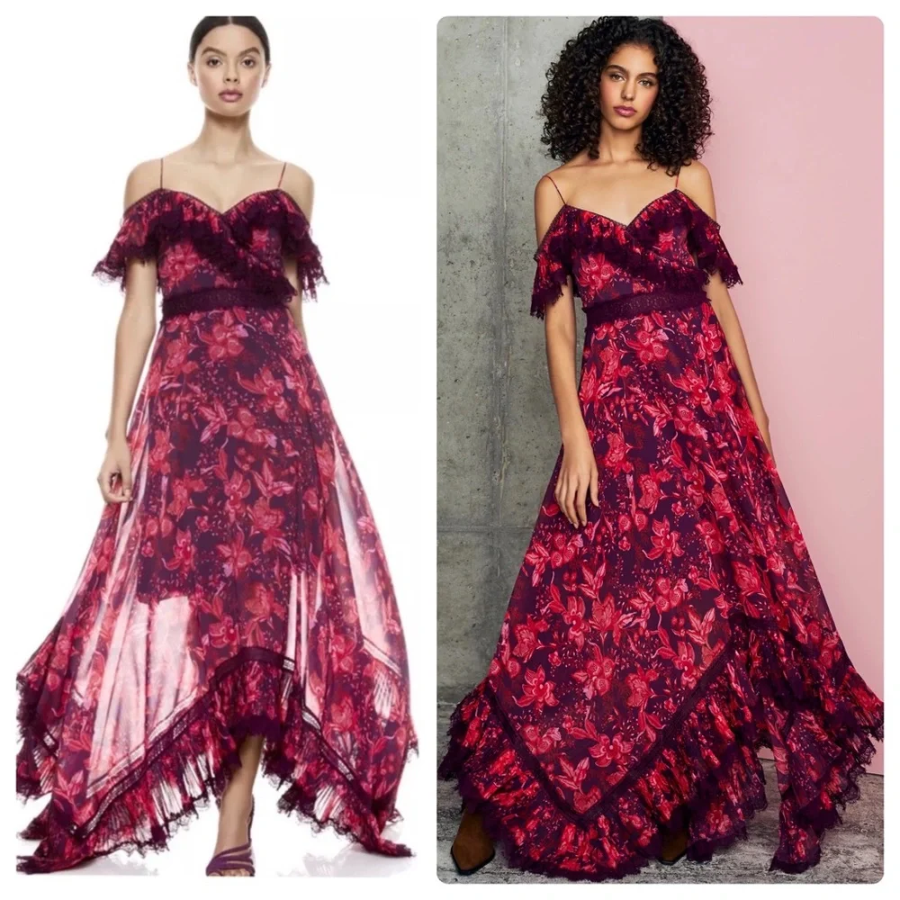 ALICE + OLIVIA Harper Cold Shoulder Maxi Dress - Picture 7 of 15